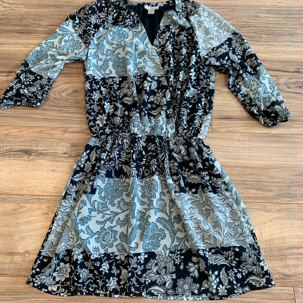 LOFT blue patterned dress